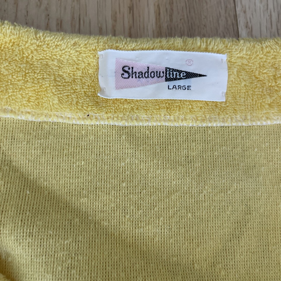 Vintage Shadowline Yellow Terry Cloth Button Jacket Swimsuit Cover Up