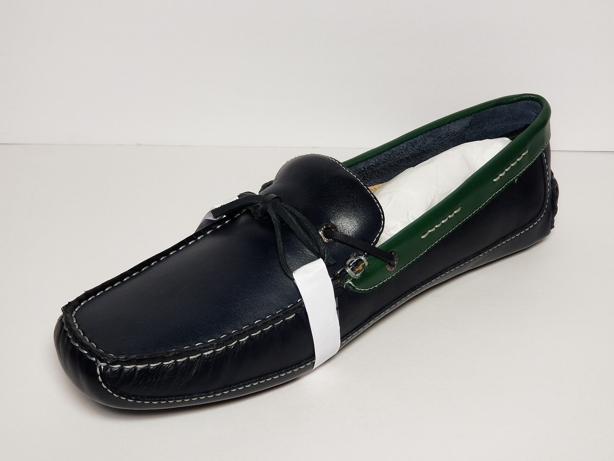 G. H. Bass Pisa Men’s Size 11 M Navy Green 0148-2729-400 Loafers Boat Shoes Mens 9.5 M GH Bass Shoes Blue Fabric Gray Leather Boat Deck  main image 4
