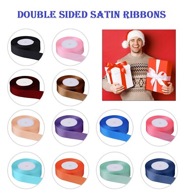 Doppelseitiges Satinband 25 Meter volle Rolle Rolle Rolle 25 mm 40 mm 50 mm Breiten