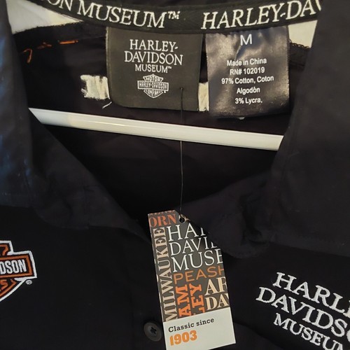 Harley-Davidson Museum Mechanic Shirt Women's Size M Long Sleeve button front - Picture 2 of 6