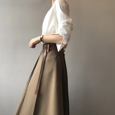 ANRABESS Women A-Line Pleated High Waist Maxi Skirt Full Ankle Length Flowy Swing Elegant Dressy Casual Work Long Skirts Army Green Small At Women's Clothing Store