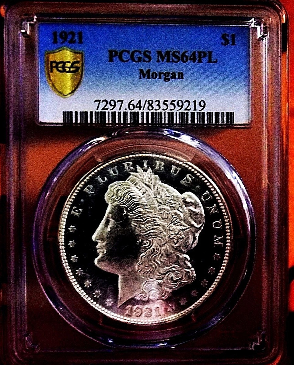 1921-P モルガンダラー PCGS MS64 Morgan dollar Morgan Silver Dollar 1921 P PCGS MS 64+++PL Ultra Rare DMPL