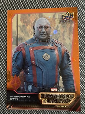 Dave Bautista DRAX 2024 UD Guardians of the Galaxy Vol3 Orange E-3 Ensemble Blue