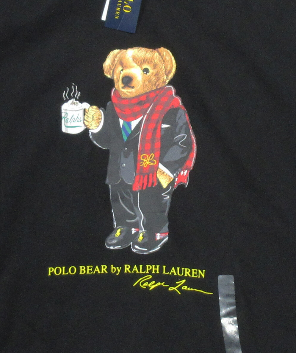 【Lin】　　POLO RALPH LAUREN POLO BEAR Polo Ralph Lauren Big & Tall Black Cocoa Polo Bear Fleece Lined