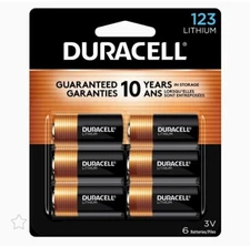 Duracell 123 3V Lithium Battery 6/Pack (DL123ABPK) 223917 - Specialty High-Power