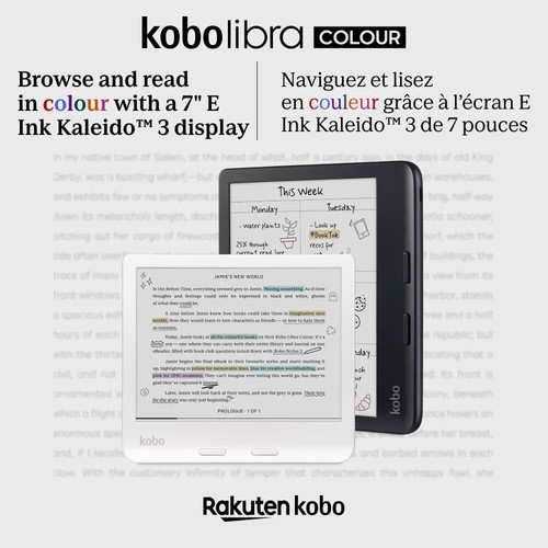 Kobo Libra Colour 7" Digital Text Reader WIFI BT USB-C White 32GB - Picture 3 of 3