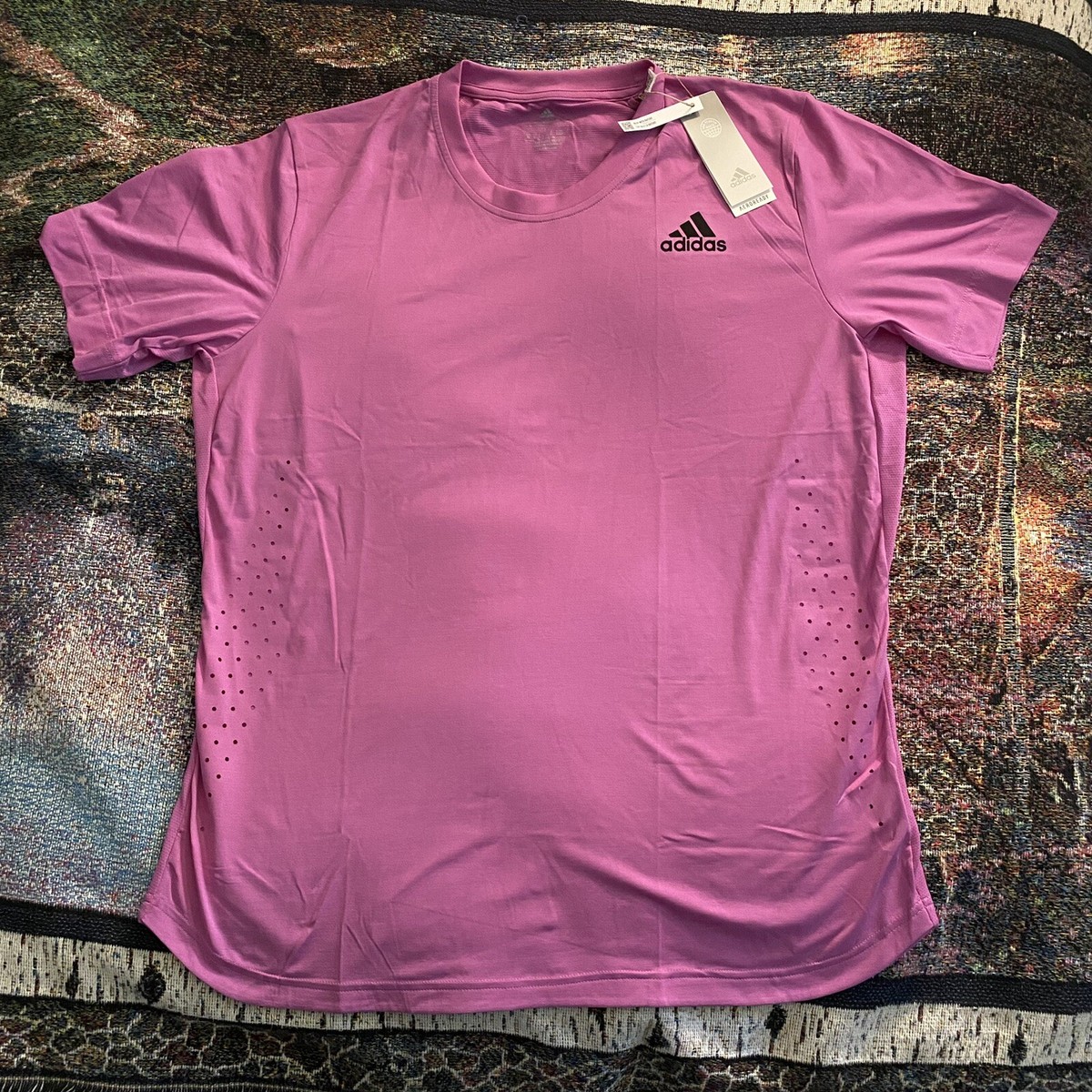 Adidas Men New York Freelift Tennis Tee Purple Aero Ready Size