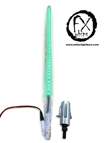 SINGLE 3ft quick disconnect green LED light whip SXS ATV UTV rzr 4 wheeler RZR - 第 1/5 張圖片