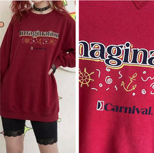 Vintage 90s Y2K Imagination Carnival Cruise Souvenir Pullover Sweatshirt L