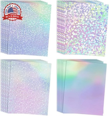 Koala Holographic Laminate Sheets A4 - Clear Self-Adhesive Sticker Paper, 25 She