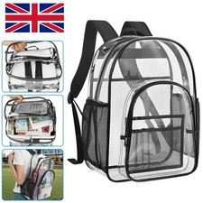Large Heavy Duty Clear Backpack Waterproof See Through Plastic PVC For School UK