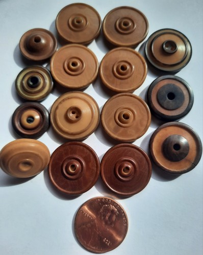 Vintage Vegetable Ivory Tagua Nut Round Brown Beige Buttons Lot 16 Crafts