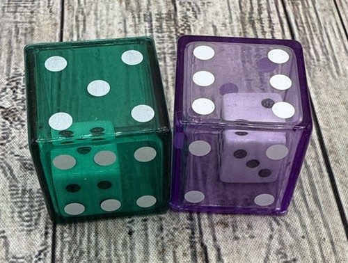  Dice Within Dice, Pack of 2 -1 Green & 1 purple 