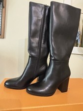 Unisa Lanna-J Black Knee High Boots Womens Size 8M NIB Stacked Block Heel Tall