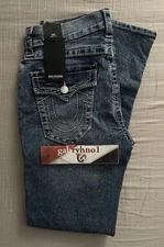 True Religion Geno Big T Flap Relaxed Slim Jean Mens Size 36 x 32