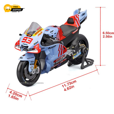 1:18 2024 Gresini Racing MotoGP Diecast Bike Marc & Alex Marquez Modell
