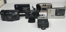 Vintage Camera Lot 35mm And Disc Parts Only Kodak Polaroid Minox Nikon Braun