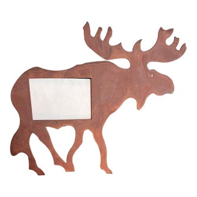 Metal Moose Elk Shape Picture Frame For 2X3 Photo Rustic Cabin Decor 7.5'' X 9''