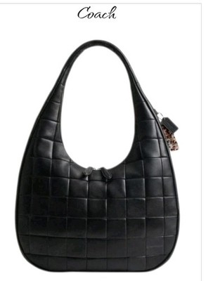 NWT Coachtopia Black Alter/Ego Crescent Shoulder Bag Upcrafted Leather CCM62