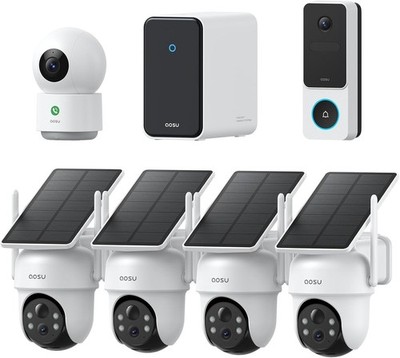 aosu 3K Solar Überwachungskamera Aussen, 2K Video-Türklingel & Indoor Kamera