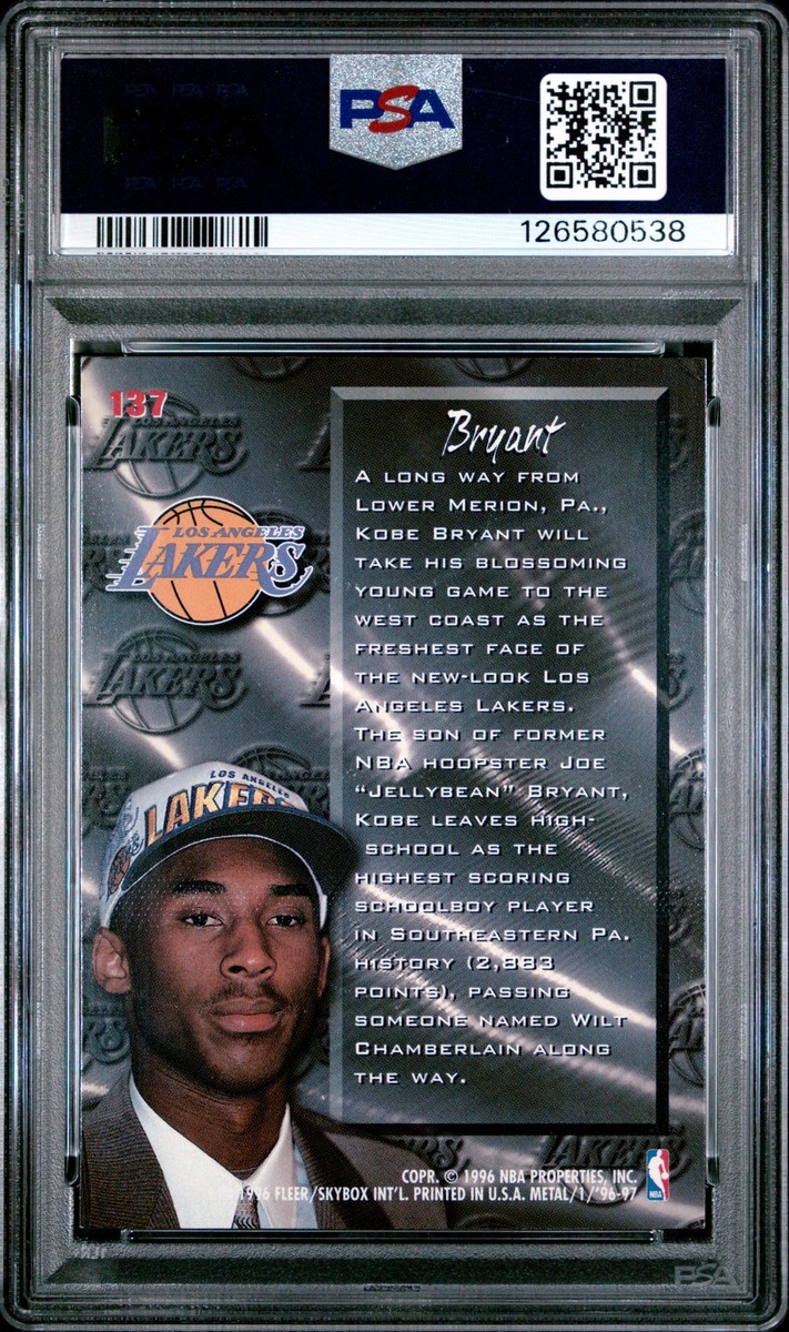 1996 METAL #137 KOBE BRYANT ROOKIE RC PSA 6 | eBay