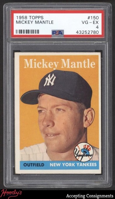 1958 Topps #150 Mickey Mantle PSA 4 VG-EX YANKEES HOF