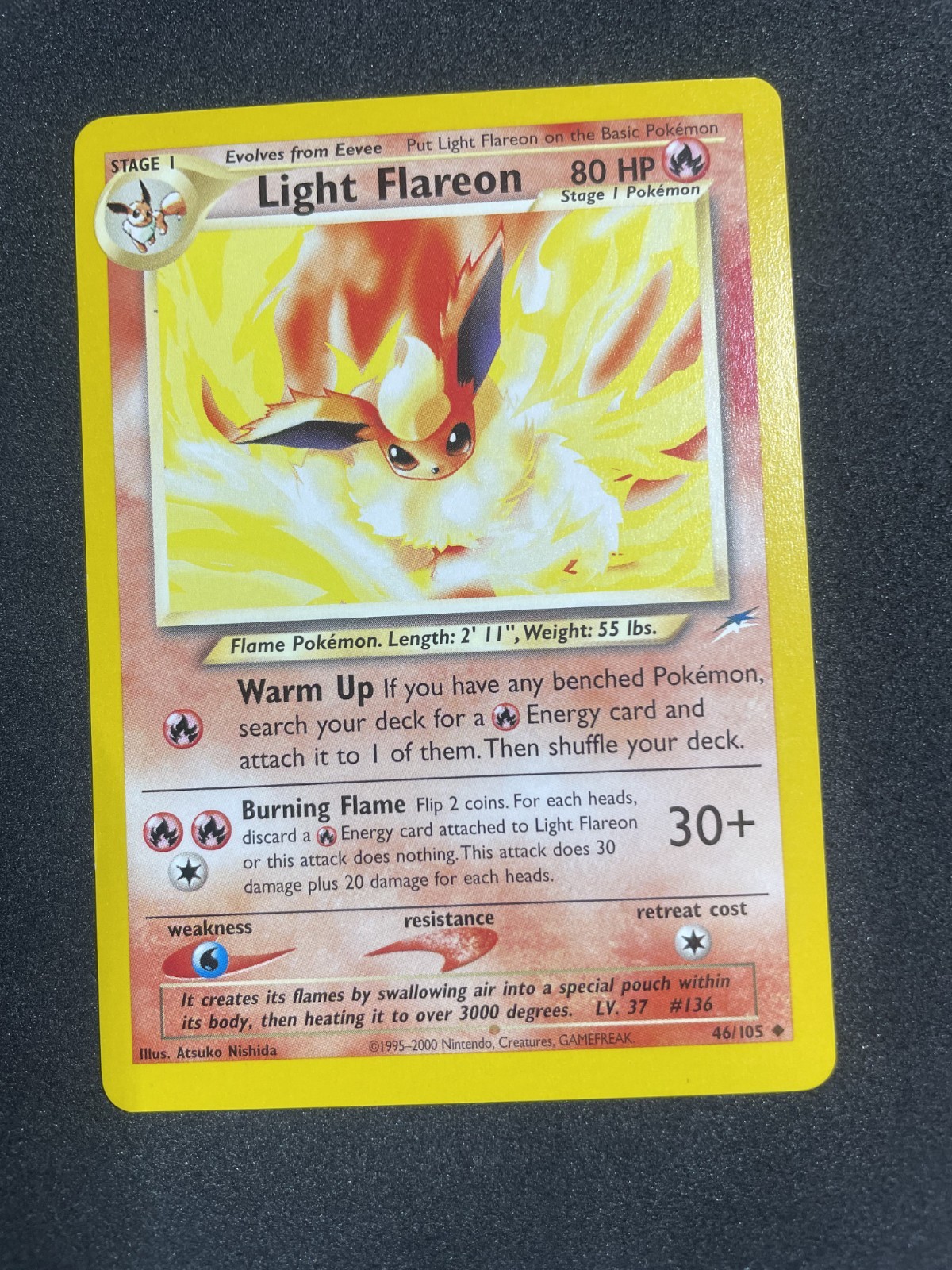 Pokemon Card - Light Flareon Neo Destiny 46/105 Uncommon 46/105 NM