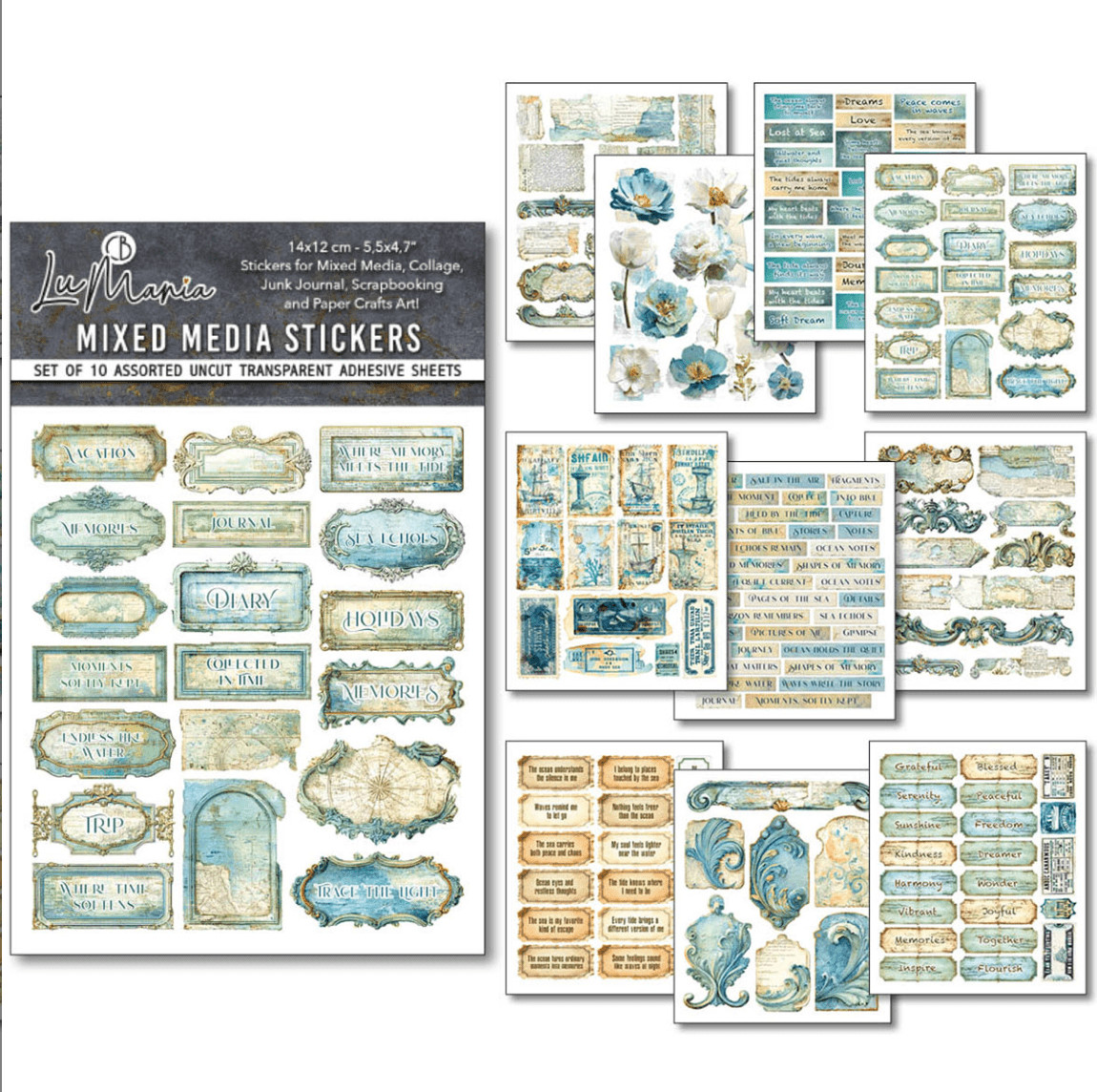 Ciao Bella Paper - Edge of the Ocean - Mixed Media Sticker Set | MB012