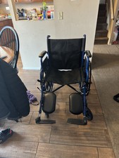 Drive Medical Wheelchair Blue Streak W/ Flip Back Desk Arm  20" Seat  Footrest