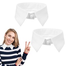 2 Pack Detachable Collar Fake Collar, Versatile Dickey WhiteCollar for Women ...
