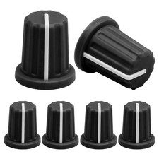 Hordion 6pcs 6mm D Type Potentiometer Knob, Guitar Volume Rotary 6mm, Black