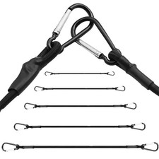 Bungee Cords with Carabiner Clips 12" 30cm 8mm Strong Elastic Straps Hooks
