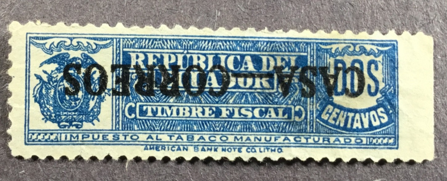 Ecuador YV # A23. Inverted Overprint. Used