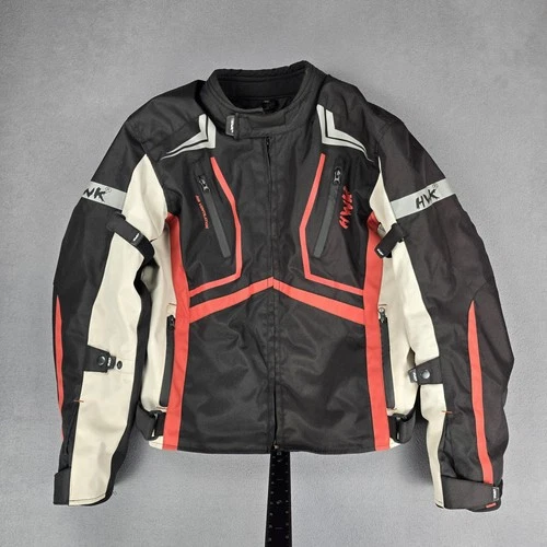 HWK Jacket Mens Medium Black Motorcycle Riding Softshell Vented Pockets - product listing photo
