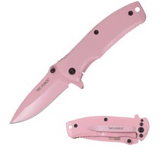 2.75" Tac-Force Spring Assisted Knife w/Pink Coated Stainless Steel Handle Clip