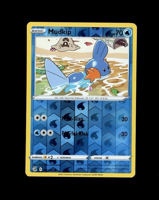 2021 Pokemon FUSION STRIKE MUDKIP REVERSE HOLO 62/264! NM 