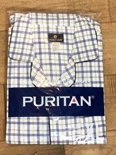 Vintage Puritan Men s XL Plaid Flannel Pajama Set Full Length Pants Cotton NIP