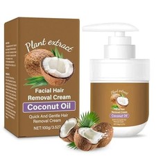 Facial Hair Removal Cream Coconut Oil Based Gentle Body Hair Remover 3.53OZ/100g