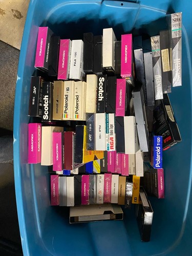 Lot of 10 Blank Vhs Tapes - Sony Polaroid TDK Memorex Scotch & More T-120