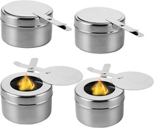 Brennpastenbehälter, 4 Stück Edelstahl Fondue Brenner Spiritusbrenner Mit Abdeck