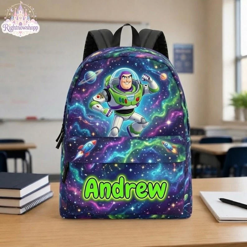Personalized Cartoon Adventure Backpack Set Custom Name School Bag Lunch Bag Pou