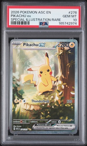 2026 POKEMON ASCENDED HEROES SPECIAL ILLUSTRATION RARE #276 PIKACHU EX PSA 10
