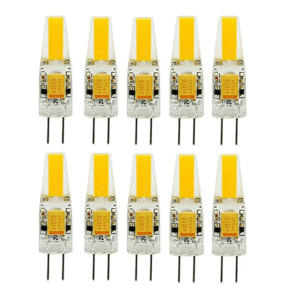 10 Stück LED COB Lampe 6W Birnen Dimmbar G4 Mini COB AC DC 12V 220V Kerzenlichter Re - Bild 2 von 4