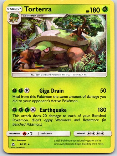 Torterra 9/156 NM-LP SM - Ultra Prism Pokemon Shipnow Holo Foil
