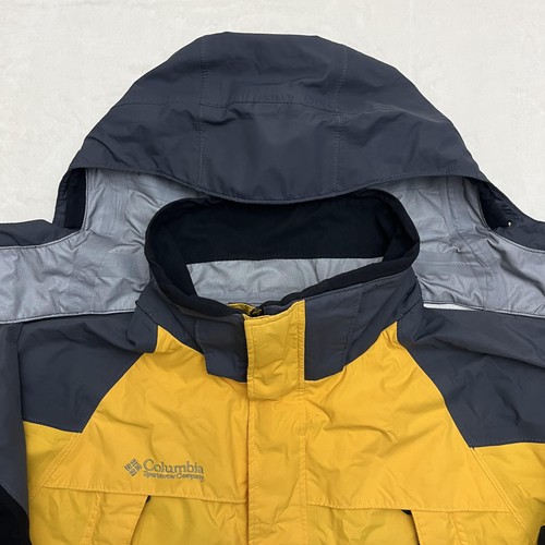 Chaqueta de aleación de titanio Columbia para hombre XL amarilla gris Omni-Tech con capucha impermeable - Imagen 2 de 20