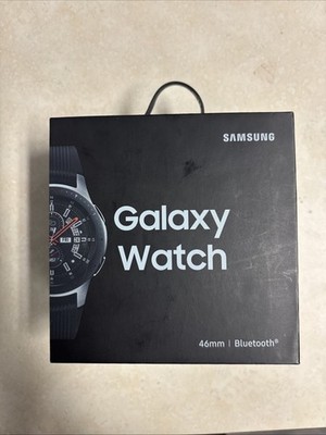 Samsung Galaxy Watch SM-R800NZSAXAR 46mm Silver Case Classic Buckle Onyx Black