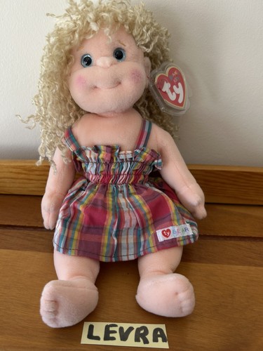 BLONDIE plaid dress /long curly blonde hair Ty Beanie KID soft doll 2000 10" NEW - Picture 1 of 2