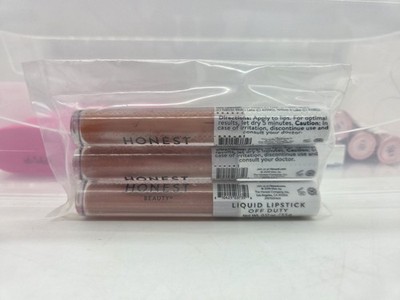 NEW! 3x Honest Beauty Hydrating Liquid Lipstick Off Duty 0.12 oz Ea SEALED 