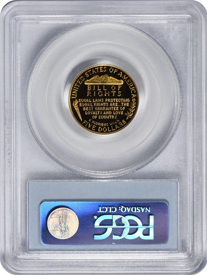 1993-W Madison Bill of Rights $5 Gold Five Dollar Proof Commem. PR69DCAM PCGS - Image 2 of 2