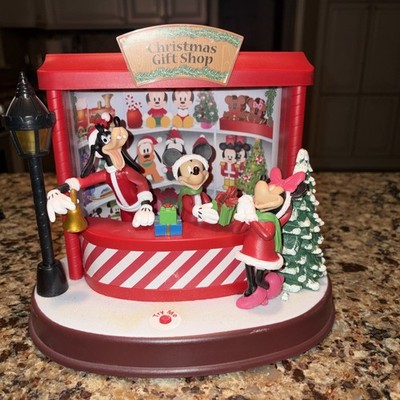 Disney Ruz Christmas Gift Shop Mickey Goofy Minnie  Lighted Musical Motion